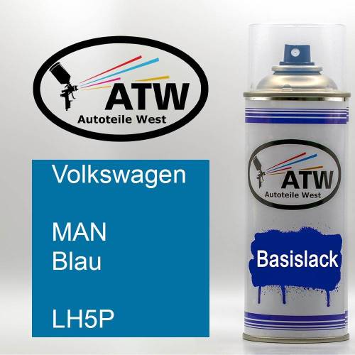 Volkswagen, MAN Blau, LH5P: 400ml Sprühdose, von ATW Autoteile West.